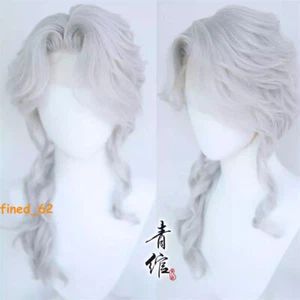 Identity V Komponist Kreiburg Cosplay lockiges Haar silber weiß Perücke Haarteil Requisite - Bild 1 von 14