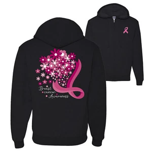 Sudadera con capucha gráfica con cremallera delantera y trasera de flores - Imagen 1 de 3