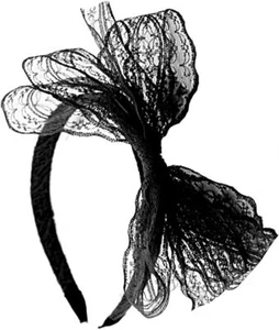 Women Lace Bow Headband Costume Accessories for 80S Theme Party,Neon Lace... - Picture 1 of 1