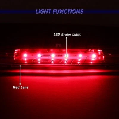 Tercera luz de freno trasera LED para lente cromada/roja para Buick Rainier/Isuzu Ascender Foto 1 de 4