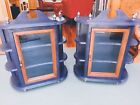 2 x  display cabinets can be wall hung or freestanding upcycled Gothic Dark Navy