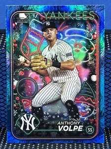 2024 Topps Holiday ANTHONY VOLPE Blue Foil Holiday Tree Parallel NY Yankees - Picture 1 of 2