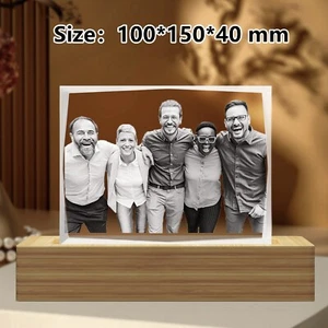 Birthday Anniversary Wedding Gift, Personalised 3D Rectangle Crystal Photo Gifts - Picture 1 of 16