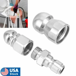 1/4'' 3/8" Sewer Jetter Rotating Nozzle for Pressure Washer Connect for Drain - Picture 1 of 14