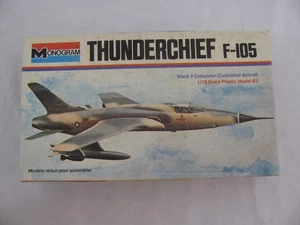 1976 Monogram 1/72 Republic Thunderchief F-105 Model Airplane Kit #6808 New! - Picture 1 of 13