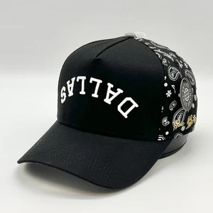Dallas Cowboys X True Brvnd Upside Down Hat Cap Snapback Black Paisley NWT - Picture 1 of 7