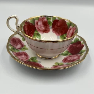 ROYAL ALBERT Teetasse und Untertasse Old English Rose Rosa Rose Teetasse Gold - Bild 1 von 11