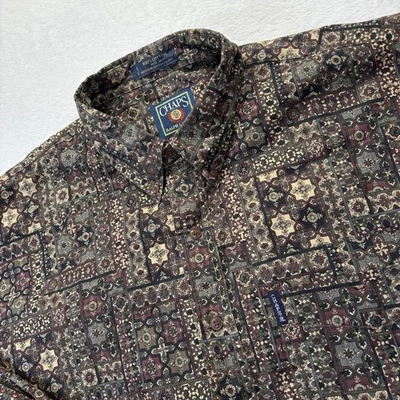 Camisa Chaps Ralph Lauren Para Hombre XL Multicolor Patrón Geométrico LS Abotonada Foto 1 de 4