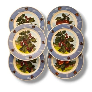 Pfaltzgraff Fruit Land Grape Apple 10" Dinner Plates Set of 6 Melamine - Picture 1 of 8
