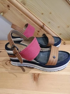 Wrangler Women's Wedges Sandals Size 6 (EUR 39) Navy, White And Red - Picture 1 of 13