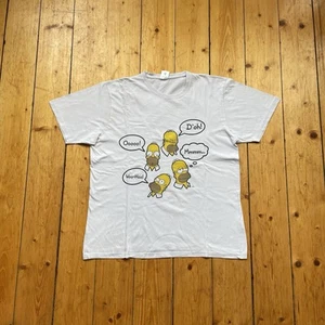 The Simpsons white tshirt Homer Simpson TV series cartoon Matt Groening - Picture 1 of 7