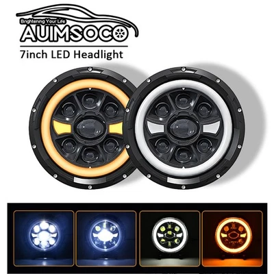 Par de faros LED redondos aprobados por DOT para GMC C15 1977 de 7 pulgadas Foto 1 de 4