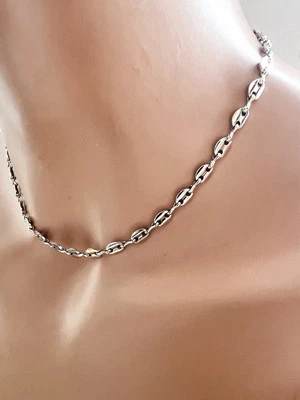 Collar de cadena de marinero de ancla de plata collar de cadena de marinero de oro rosa idea de regalo Foto 1 de 4