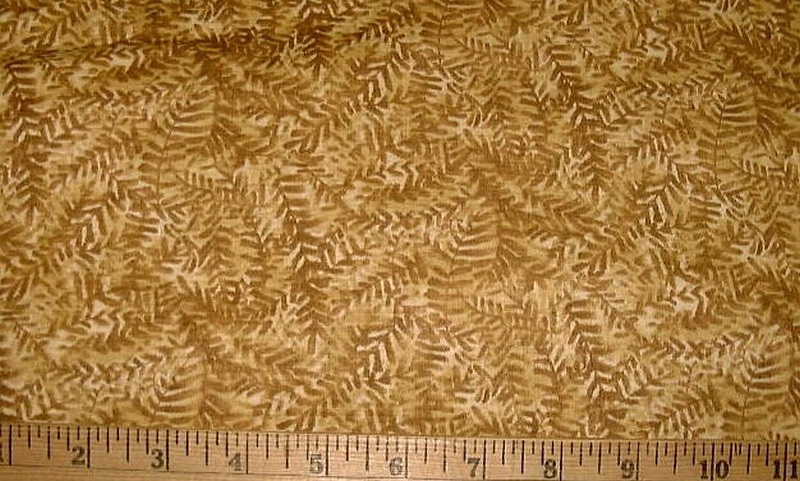 Tela DEBBIE MUMM - Impresión de helecho en bronceado - Media yarda - (18") Foto 1 de 1