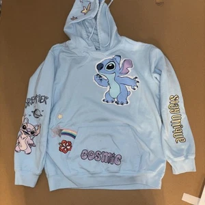 Stitch LILO & Stitch Hoodie Powder Blue Youth Large  - Picture 1 of 6