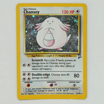 Chansey 3/130 Holo Rare Base Set 2 Pokemon Card - Image 1 of 3