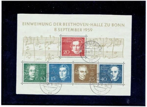ALEMANIA 1959 Beethoven Hall S/S FU CV $40,00 - Imagen 1 de 1