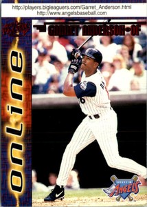 1998 Pacific Online Red Anaheim Angels Baseball Card #1 Garret Anderson 