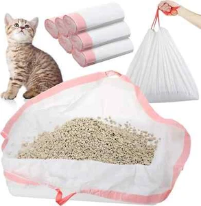 60 Count Litter Box Liners 36'' X 18'' Jumbo Cat Pan Bags Drawstring Cat Supplie - Picture 1 of 2