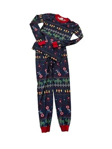HANNA ANDERSSON x Marvel Comics Avengers Fair Isle Kids Pajamas Long Johns Sz 12 - Picture 1 of 4