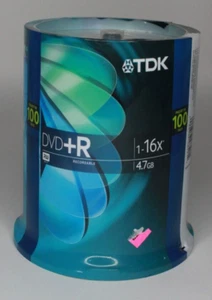 TDK DVD+R Recordable 1-16x 4,7GB 100er Pack Spindel Neu Versiegelt - Bild 1 von 2