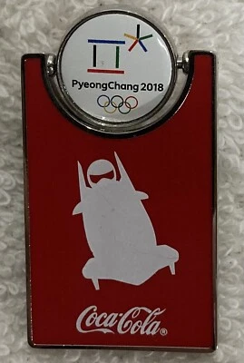 2018 PyeongChang Coke Coca Cola Spinner Bobsled Olympic Pin - Image 1 of 2