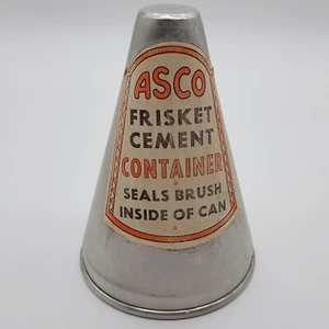 Vintage Asko Frisket Cement Congainer Lid Seals Brush Inside of Can Rare - Picture 1 of 10
