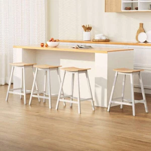 Artiss 4x Bar Stools Wooden Chairs Oak - Picture 1 of 8