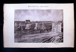 Johan Georg HAMETER Havenwerken Fijenoord juni 1875 photolithographie XIXe S. - Picture 1 of 9