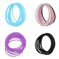 Fashion 10pcs silicone elastic rubber band Bracelet wristband Bangles Hair Ties