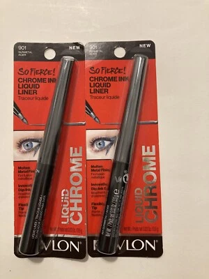 Lot Of 2 Revlon So Fierce Chrome Ink Liquid Liner 901 Gunmetal Eyeliner - Image 1 of 2