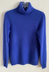 C by Bloomingdale's 100% 2-Ply Cashmere Turtleneck Sweater Cobalt Blue Size XS - Picture 1 of 4