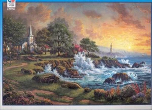 Thomas Kinkade 2000 Pc Jigsaw puzzle Seaside Haven - Picture 1 of 1