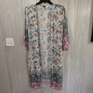 Shein Open Front Floral Kimono Size M - Picture 1 of 6