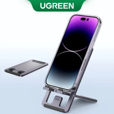 UGREEN Aluminum Phone Holder Desk Phone Stand For iPhone 15 14 13 Xiaomi Samsung - Image 1 of 4