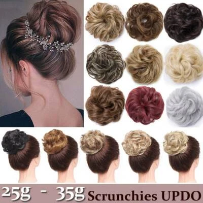 ELAILITE Damen Hochsteck Haargummi Zerzaust Dutt wie Echthaar Weich Dick Haarverlängerung