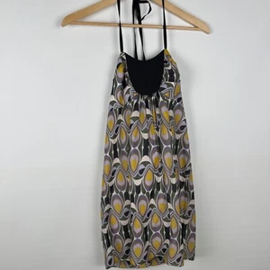Milly Of New York Geometric Print Silk Blend Halter Size 8 Retro - Picture 1 of 8