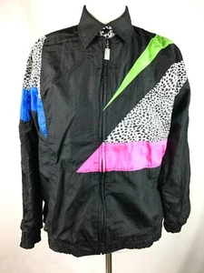 Vintage 80s 90s Tail Softshell Track Jacket Medium Black Color Block Lounge Wear - Bild 1 von 7