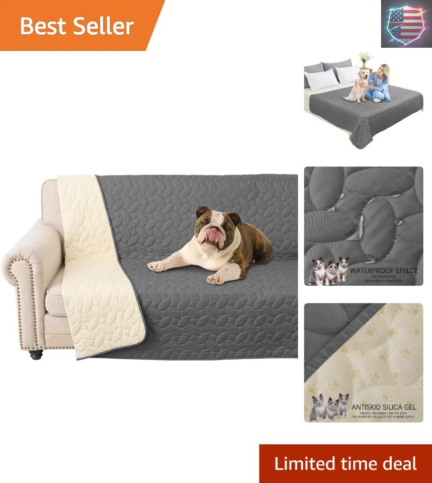 Funda de cama de microfibra pesada para mascotas, tiro impermeable para sofá - 52x82 pulgadas Foto 1 de 4