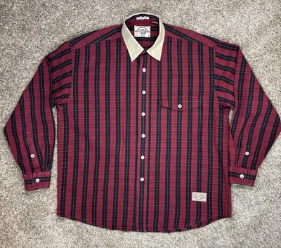 Camisa De Colección Gant Salada Perro Bulldog Sarga Para Hombres L Roja Negra A Cuadros Algodón Abotonada Foto 1 de 4