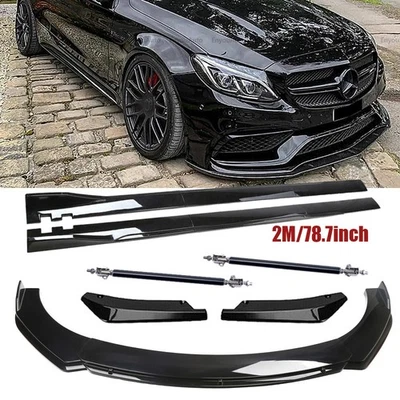 For Mercedes-Benz GLK250 Front Bumper Lip Splitter Spoiler Glossy Black Strut R - Изображение 1 из 4