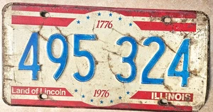 ILLINOIS 1975 Land of Lincoln 495 324 License Plate - Picture 1 of 2