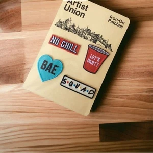 Artist Union Iron-On Patches no chill let’s party squad 4 patches - Picture 1 of 7