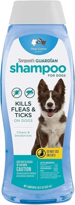 Champú para perros Sargeant's Guardian pulgas y garrapatas, aroma a algodón limpio, 18 oz. Foto 1 de 4