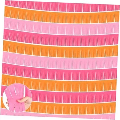  Paquete de 12 guirnalda de flecos rosa y naranja de 120 pies tejido de otoño puesta de sol  Foto 1 de 4