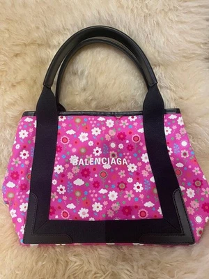 Bolso de Mano Balenciaga Floral Lona Shopper Diseñador Bolso de Mano Moda Foto 1 de 4
