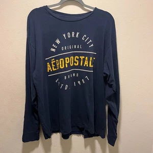 Camisa Aeropostale Manga Larga Azul Nueva York 1987 2XL - Imagen 1 de 8