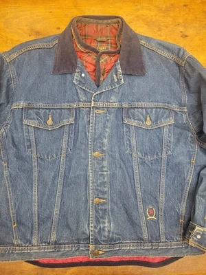 Vintage Tommy Jeans Jean Jacket Mens XL Blue Denim Trucker Metal Button - Image 1 of 4