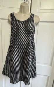 Orla Kiely Uniqlo S Dress Cotton Tank Black Floral Pockets - Picture 1 of 8