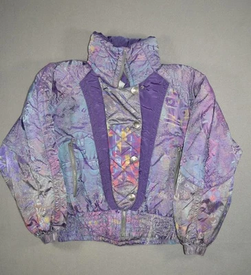Kaelin Jacket Womens Large Purple Ski Snow Aztec Design Zip Insulated Retro - Image 1 of 4